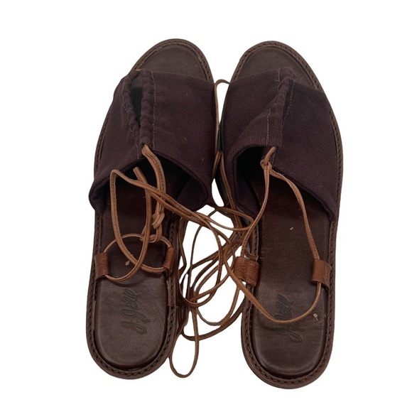 J. Jill Brown Ankle Lace Up Wedge Sandals Size 10 Women's - Picture 5 of 11